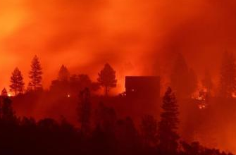火光冲天！加州山火一夜蔓延1400英亩 民众紧急撤离